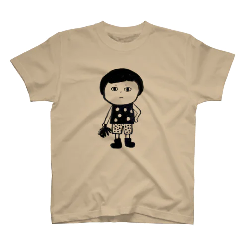 恐竜のぬいぐるみを持った男の子 スタンダードTシャツ