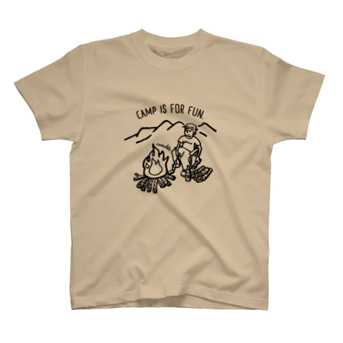 CAMP IS FOR FUN01(黒文字) Regular Fit T-Shirt