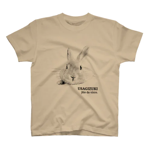 うさぎの休憩　USAGIZUKI　モノクロ スタンダードTシャツ