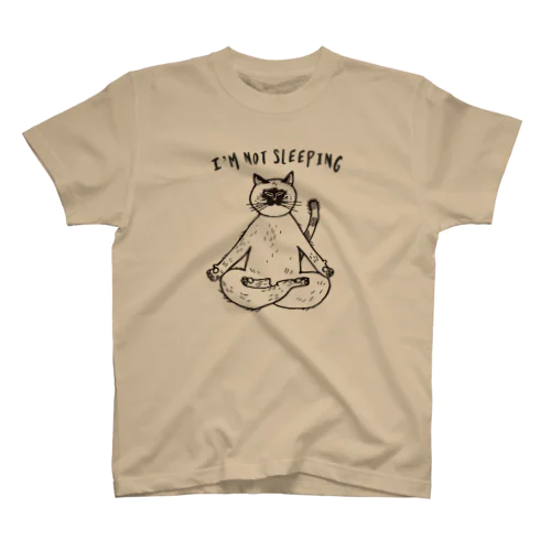 寝てるんちゃうで！瞑想ヨガ猫/yogaねこ スタンダードTシャツ