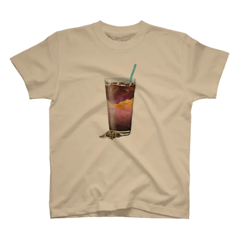 黄昏時のアイスコーヒー。時々落ち猫 スタンダードTシャツ