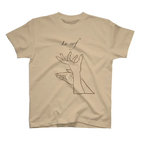 Jackalope  series  【雄鹿】 手影絵 Regular Fit T-Shirt