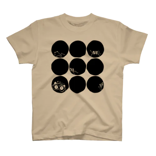 ドットたぬきケーキ黒 Regular Fit T-Shirt