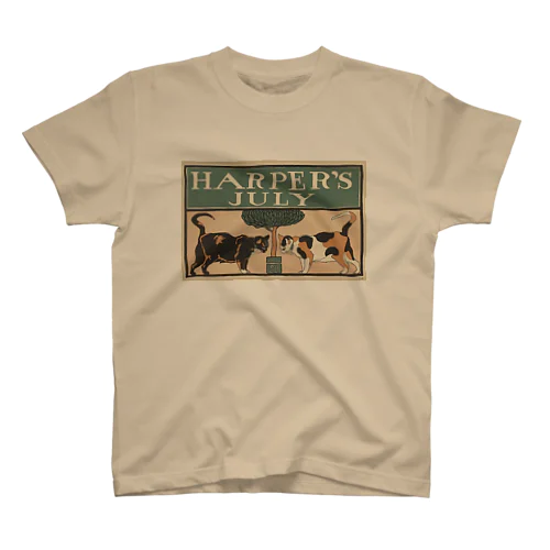 NY Harper's 1898 ネコ2匹 Regular Fit T-Shirt