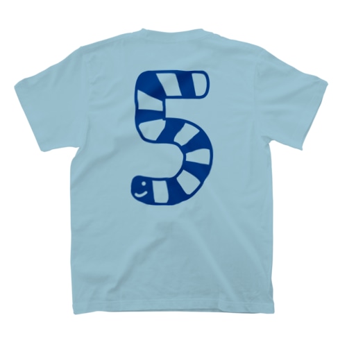 チンアナゴ数字Tシャツ「5」青 Regular Fit T-Shirt