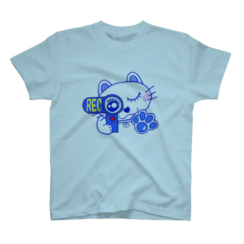 キャット/ブルー/猫/REC スタンダードTシャツ