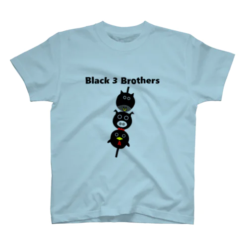 Black 3 Brothers Regular Fit T-Shirt