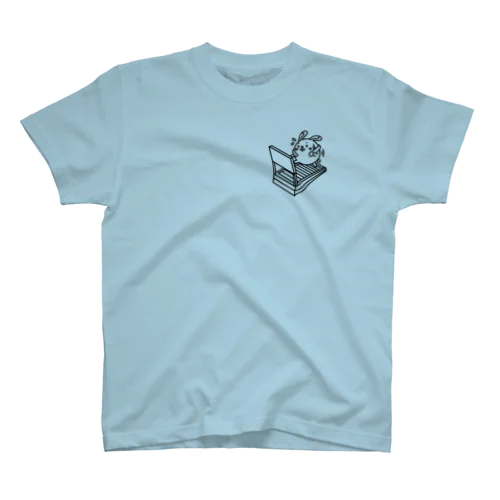 ウサコロまる・ランニングマシン（小）（線画：黒バージョン） Regular Fit T-Shirt
