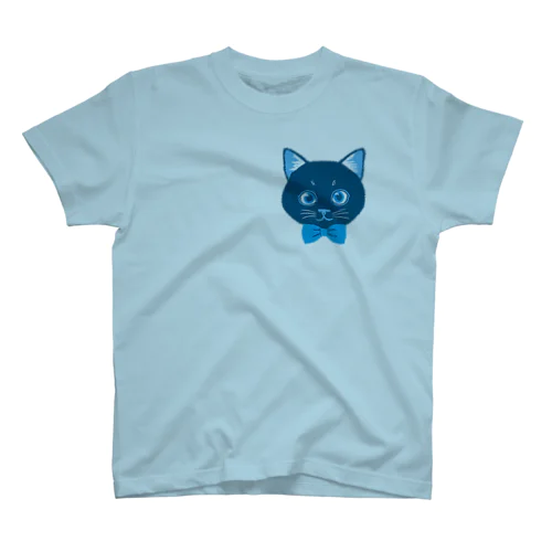 ねこちゃん（インディゴ）ワンポイント スタンダードTシャツ