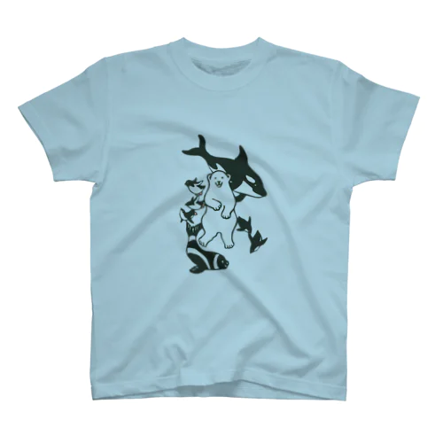 水族館の白と黒たち スタンダードTシャツ