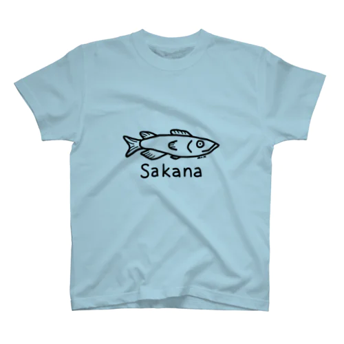 Sakana (魚) 黒デザイン スタンダードTシャツ