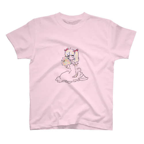 わたあめにまぎれるハムスターと女の子 スタンダードTシャツ