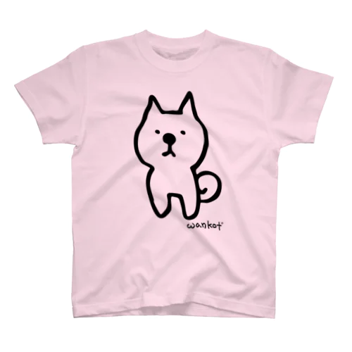 たち耳わんこ ブラックLINE スタンダードTシャツ