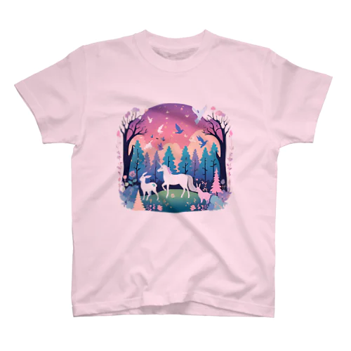 ユニコーンと小さな仲間たち🦄🐰🐦️ Regular Fit T-Shirt