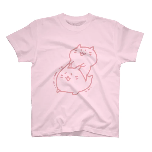 むにむにハムスター（ピンク線） スタンダードTシャツ