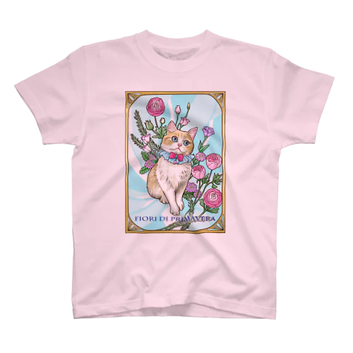 春の花々と猫　Fiori di Primavera Ⅰ スタンダードTシャツ