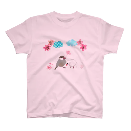 シナモン文鳥と白文鳥のカップル Regular Fit T-Shirt
