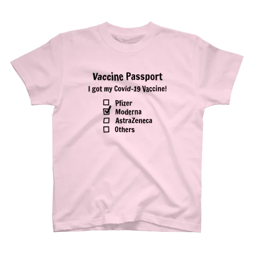 ワクチンパスポート(Vaccine Passport・英語) モデルナ(Moderna)接種済み スタンダードTシャツ