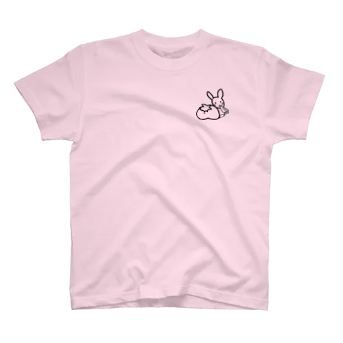 うさぎ:モノクロ:枠【1匹】 スタンダードTシャツ