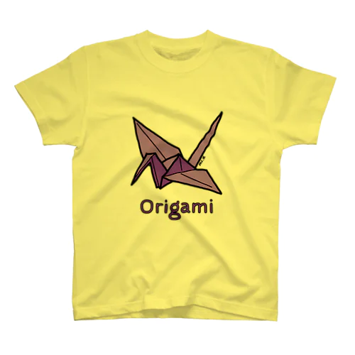 Origami (折り紙鶴) 色デザイン Regular Fit T-Shirt