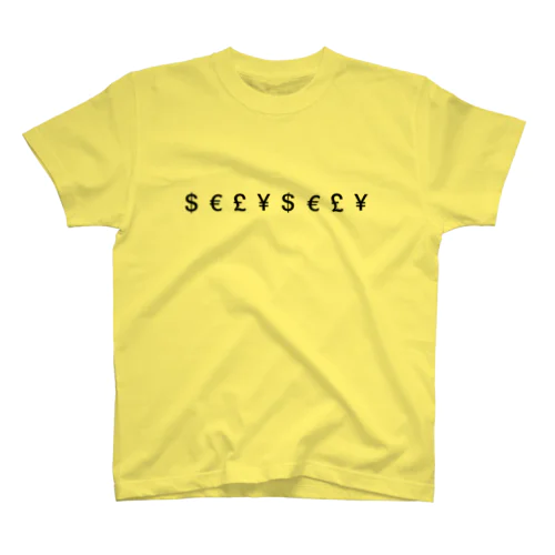 ドル、ユーロ、ポンド、円のロゴパーカー☆ Regular Fit T-Shirt