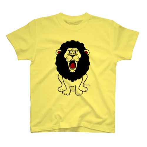 吠えるライオン（モノクロ） スタンダードTシャツ