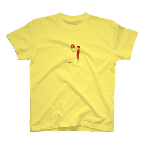 「Prayer」花と少年 Regular Fit T-Shirt
