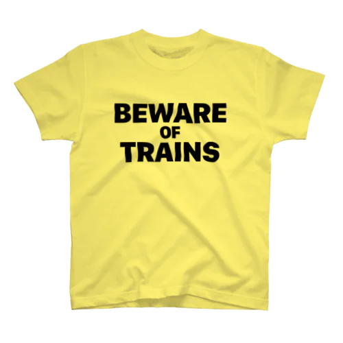 【道路標識】BEWARE OF TRAINS（汽車に注意）（踏切） Regular Fit T-Shirt