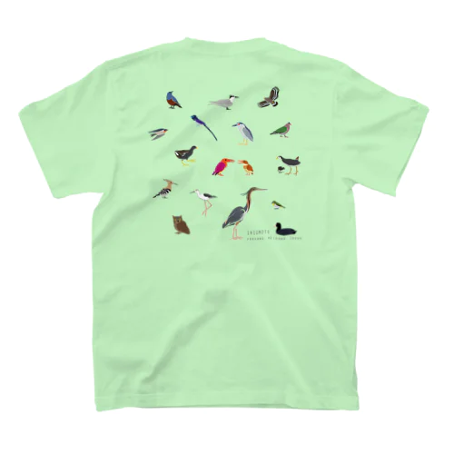 【バックプリント】しまのなかま鳥類16（正方形展開） スタンダードTシャツ