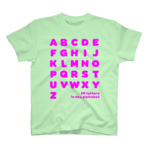 26 letters in the alphabet【Tshirt】【Design Color : Pink】【Design Print : Front】 スタンダードTシャツ