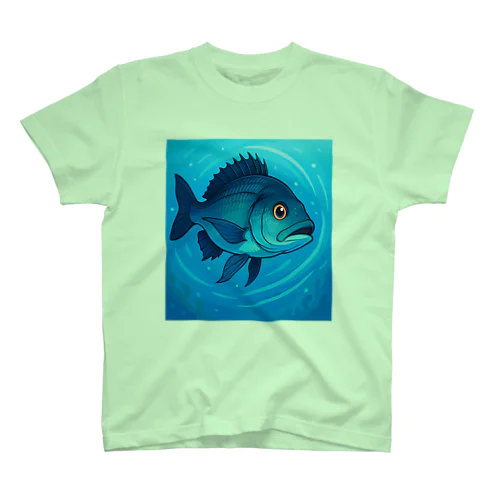 Chinu Glide - 夏の海を駆けるクロダイ Regular Fit T-Shirt
