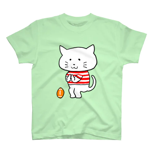 しろねこ　五郎丸ポーズ スタンダードTシャツ