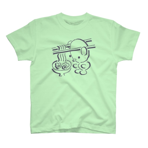 ミミハシ・らぁめん　黒インク Regular Fit T-Shirt