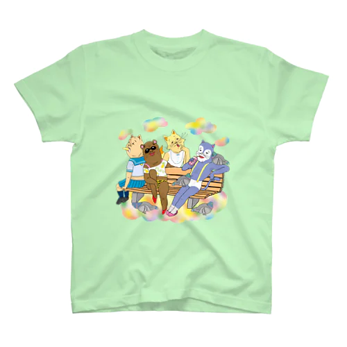 こぶたぬきつねこ Regular Fit T-Shirt