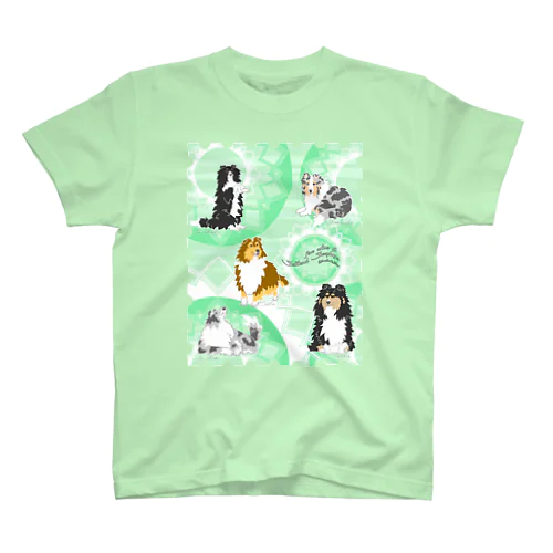 Five colors of Shetland Sheepdogs.～Mint green～ スタンダードTシャツ