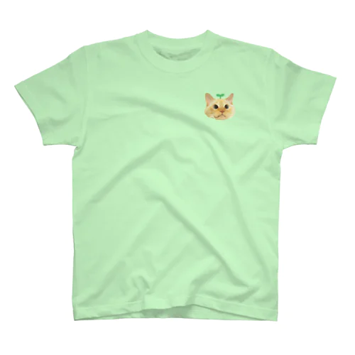 左胸にワンポイント🐶双子葉類ちゃん🐱🌱 スタンダードTシャツ