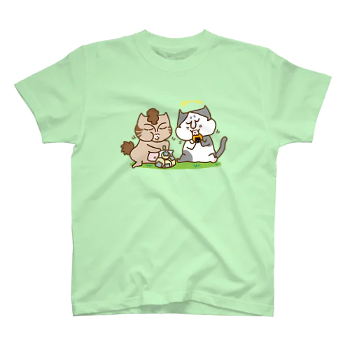 お悟り猫たちのおやつタイム スタンダードTシャツ