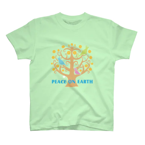 鳥/Peace on Earthツリー Regular Fit T-Shirt