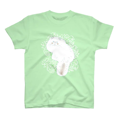 ヒマラヤン かすみ草添え 猫 スタンダードTシャツ