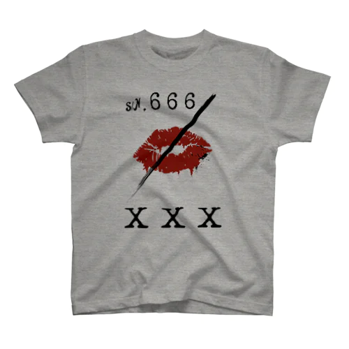 LIP/XXXプリント（紅） Regular Fit T-Shirt