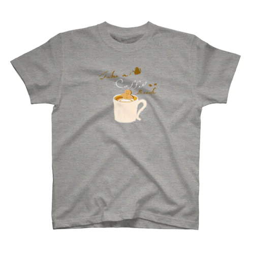 coffee time(コーヒー白字) Regular Fit T-Shirt