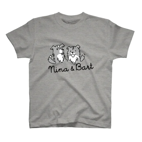 【nina&bart】仲良し姉弟（mono） スタンダードTシャツ