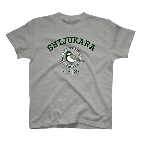 カレッジロゴ風シジュウカラ スタンダードTシャツ