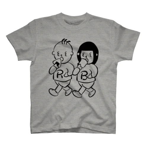 ランブレちゃんロゴTシャツ（背面白ロゴ） Regular Fit T-Shirt
