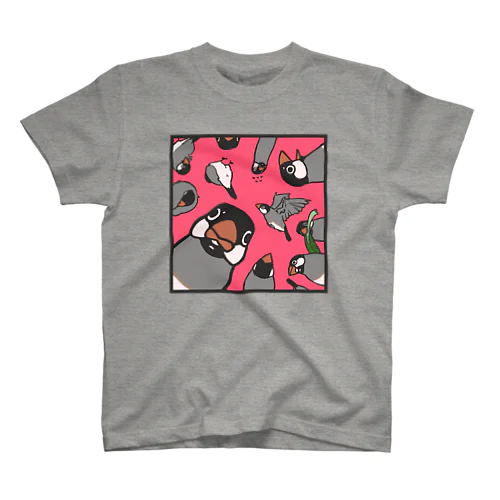 描きおろしTシャツ用デザイン(桜文鳥)(ピンク) スタンダードTシャツ