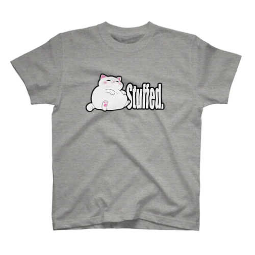 ぐうたら白猫。stuffed. スタンダードTシャツ