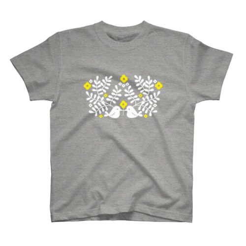 お花と小鳥 Regular Fit T-Shirt