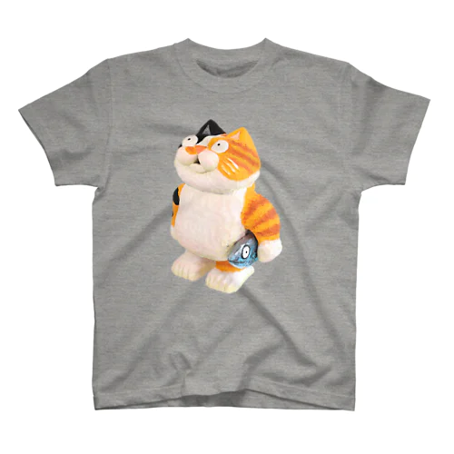 お魚持った三毛猫 Regular Fit T-Shirt