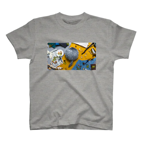 Qoobo HUSKY GRAY Regular Fit T-Shirt