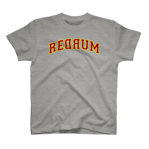 REDRUM 灰×ボルドー Regular Fit T-Shirt